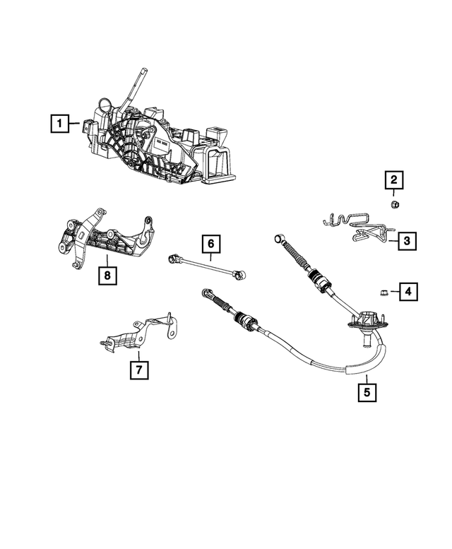 4670727AB - Transfer Case and Power Transfer Unit: Transfer Case Shift Cable for Mopar Image
