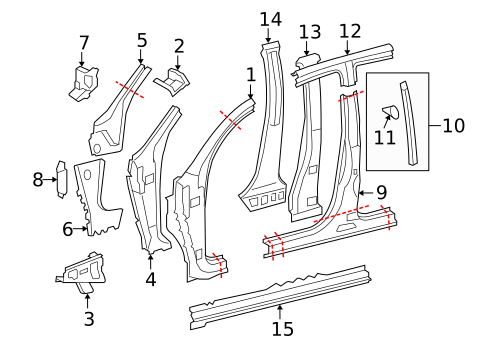 Hinge Pillar for 2018 Toyota Sequoia #0