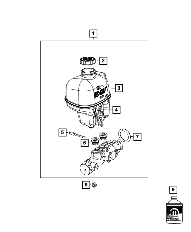 68285797AA - : Brake Master Cylinder Reservoir for Mopar Image