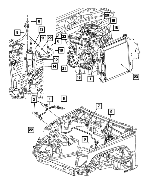 Air Conditioner and Heater Plumbing for 2004 Jeep Liberty #1