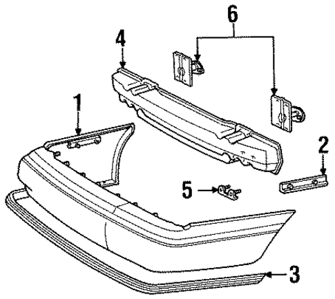 Bumper & Components - Rear for 1996 Lincoln Continental #0
