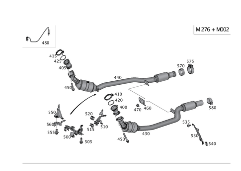 Exhaust System Used on Six-Cylinder Gasoline Vehicles for 2019 Mercedes-Benz SLC43 AMG #0