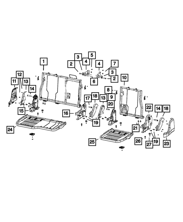 68566294AA - Interior Trim: Rear Seat Back Frame for Mopar Image
