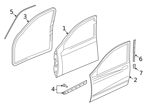 Door & Components for 2004 Dodge Dakota #0