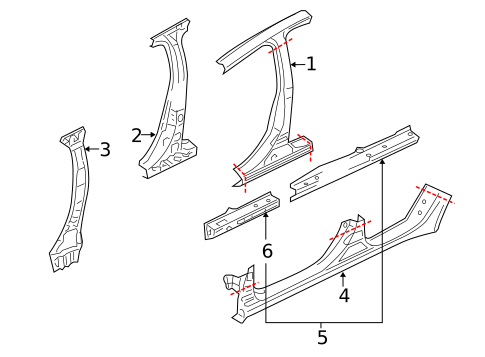 Center Pillar & Rocker for 2017 Mitsubishi Lancer #0