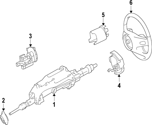 Steering Column for 2007 Mercedes-Benz R 63 AMG&reg; #1
