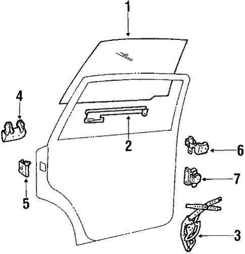 Glass - Rear Door for 1986 Volvo 245 #0