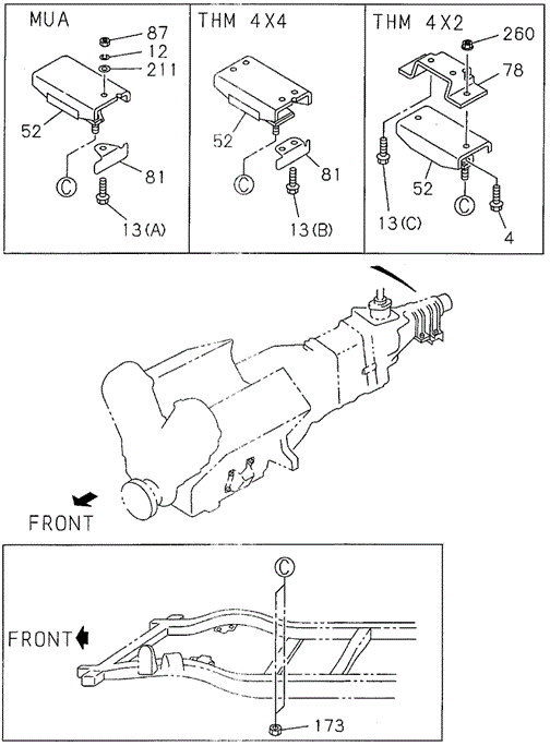 Engine Mount (RR.) for 1997 Honda Passport #0