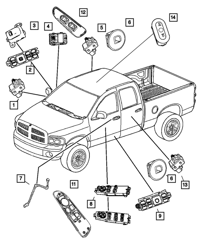 56049804AC - Electrical: Window And Door Lock Switch for Mopar Image
