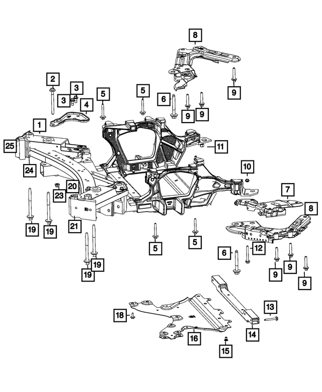 68438645AG - Front Suspension: Front Suspension Cradle for Mopar Image