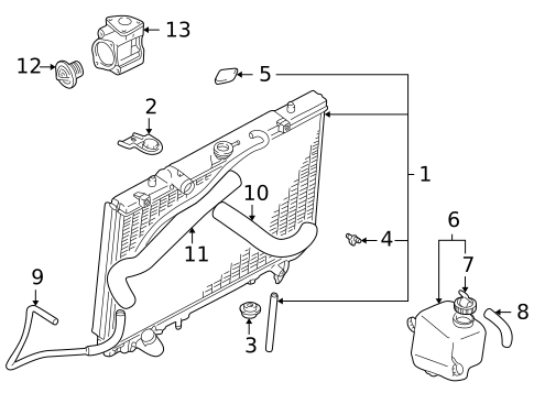 Radiator & Components for 2002 Mitsubishi Montero Sport #0
