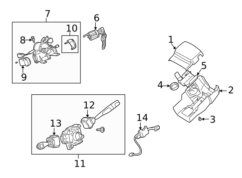 Shroud, Switches & Levers for 2003 Chrysler Sebring #1