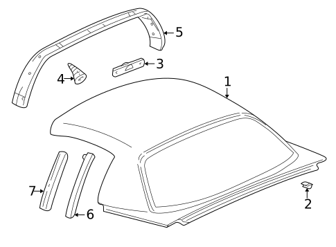 Exterior Trim - Roof for 2000 Chevrolet Corvette #0