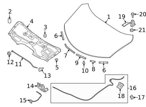 Hood & Components for 2020 Nissan Rogue #0