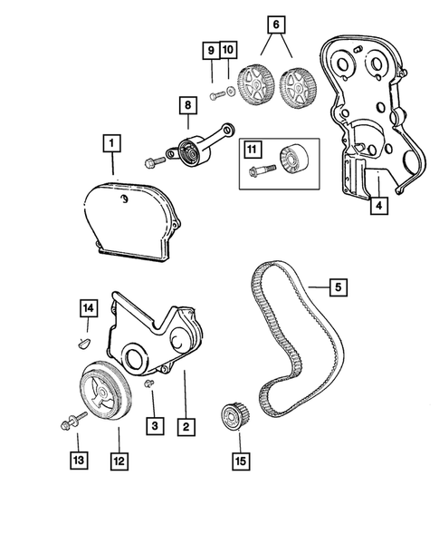 Timing Belt and Cover for 2002 Dodge Stratus #0