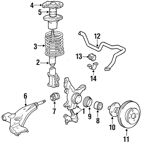 Stabilizer Bar & Components for 1987 Toyota Corolla #1