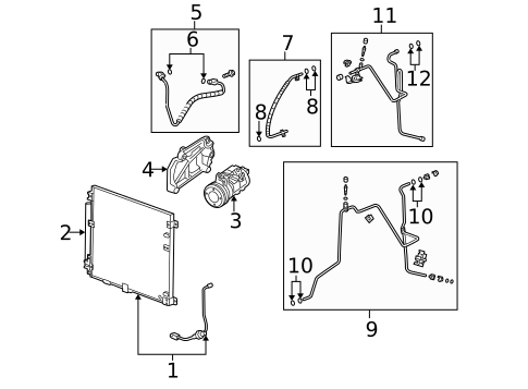 A/C Condenser & Evaporator for 2009 Cadillac SRX #0