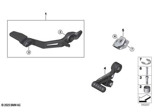 77235A73F61 - Design: Footbrake Lever, Adjustable for BMW-Motorrad Image