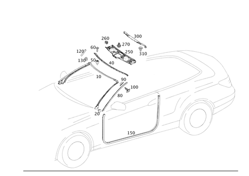 Roof Attachment Parts, Door Edge Guard Sections, Panelling for 2015 Mercedes-Benz E550 #0