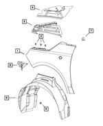 68070522AA - Body Sheet Metal Except Doors: Fender Mounting Rear Bracket, Right for Mopar Image