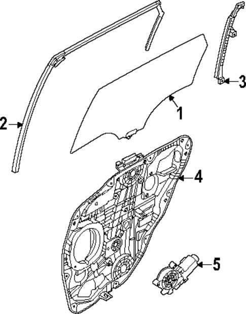 Glass - Rear Door for 2023 Kia Seltos #1