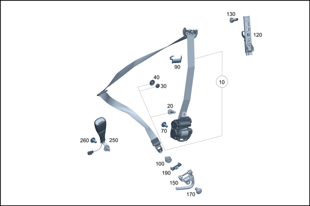 8607802 - Front Seat: Height Adj. for Seat Belt for Mercedes-Benz Image image