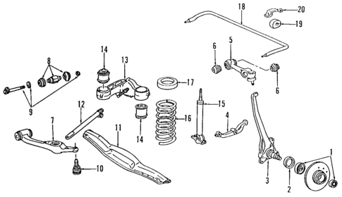 Front Suspension for 1991 Mercedes-Benz 420 SEL #1