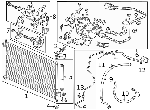 Condenser, Compressor & Lines for 2013 Acura ILX #0