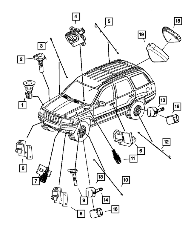 « 56010411AD – Electrical : Coussin Anti-chocs Capteur, Côté Gauche pour Mopar Image »