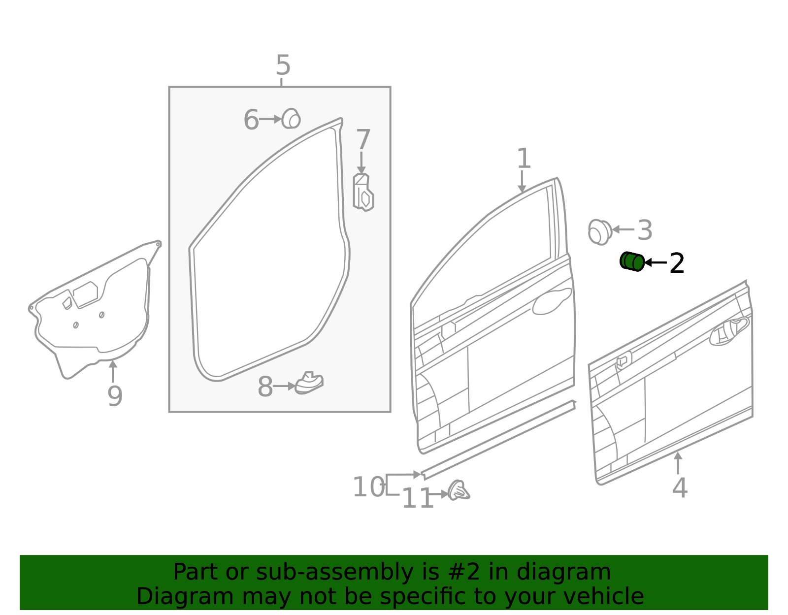 72148-TR0-A00 - 2012-2015 Honda Civic - Stopper Door | Genuine Honda Parts