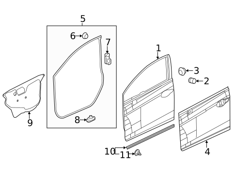 Door & Components for 2013 Honda Civic #1