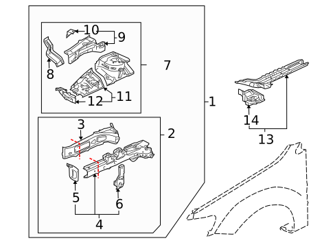 Structural Components & Rails for 2007 Mitsubishi Outlander #0