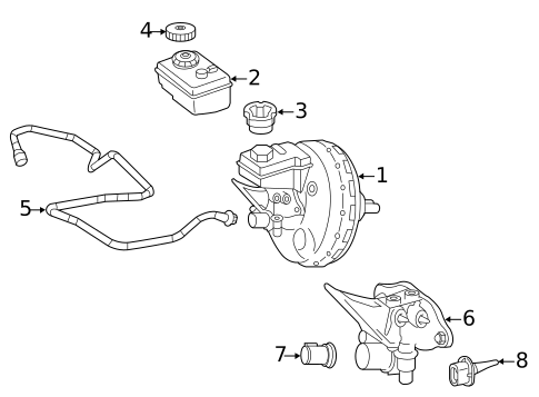 Master Cylinder - Components On Dash Panel for 2009 Mercedes-Benz R350 #0