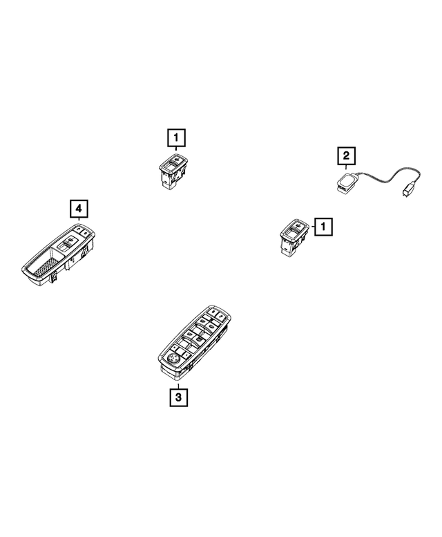 68620477AA - Electrical: Front Door Switch And Bezel for Mopar Image