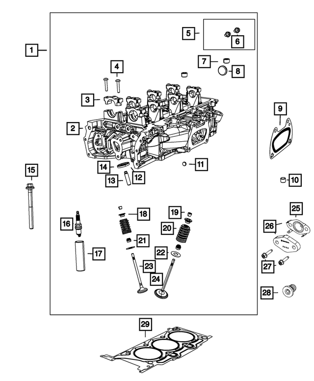 R8293288AB - Engine: Cylinder Head, Right Side, Remanufactured for Mopar Image