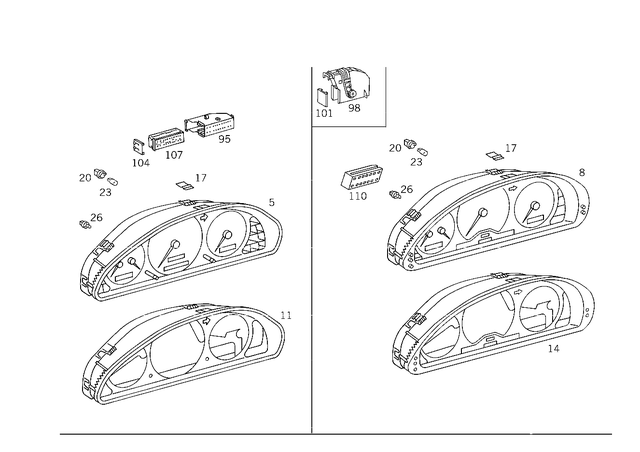 2024400911 - Electrical Equipment and Instruments: Instrument Cluster for Mercedes-Benz: C280 Image image