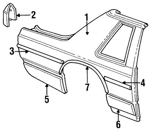 Exterior Trim - Quarter Panel for 1987 Mercury Grand Marquis #1