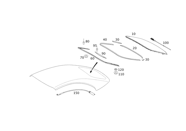 2097710198 - Soft Top: Seal for Mercedes-Benz Image image