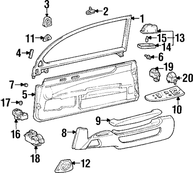 9033910002C0 - Body: Door Interior Trim Panel Cap for Lexus Image