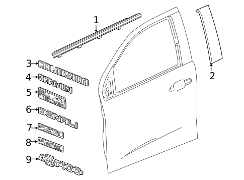 Exterior Trim - Front Door for 2016 Chevrolet Colorado #0