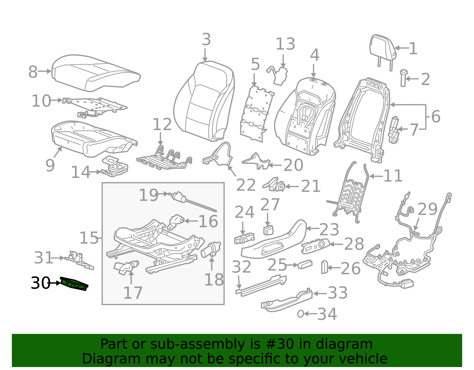 2014-2024 GM Driver Seat Adjuster Memory Hardware Module 13507640 GM ...