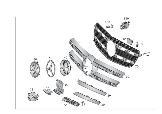 1668800685 - Detachable Parts: Radiator Shell for Mercedes-Benz: GL350, GL450, GL550, GL63 AMG, GLS350d, GLS450, GLS550, GLS63 AMG Image image