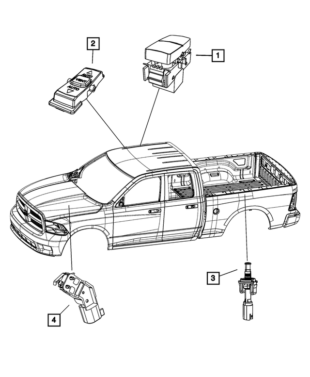 68065171AA - Electrical: Power Window Switch for Mopar Image image
