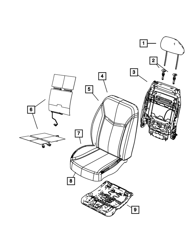 1MZ12DX9AC - Interior Trim: Headrest Sleeve, Non-locking for Mopar Image