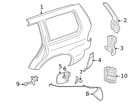 Fuel Door for 2005 Mitsubishi Montero #0
