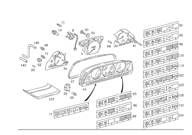 115425006 - Electrical Equipment and Instruments: Speedometer for Mercedes-Benz: 560SEC, 560SEL Image image