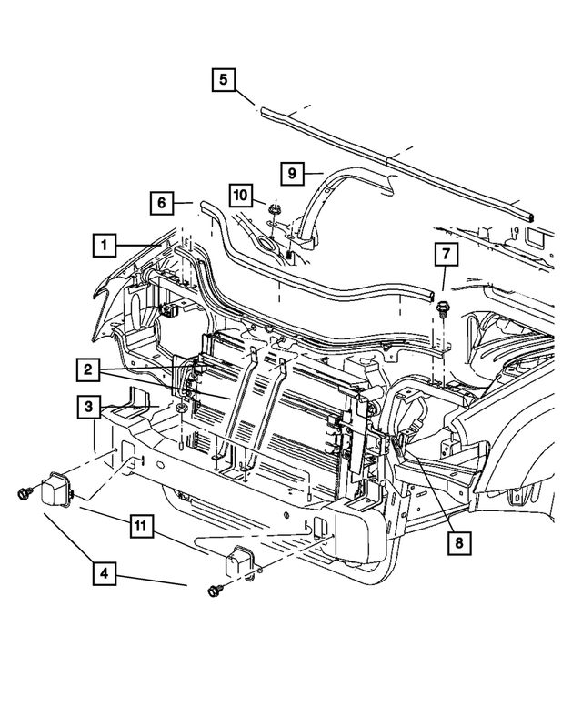 55394777AB - Cooling: Hood To Plenum Seal for Mopar Image