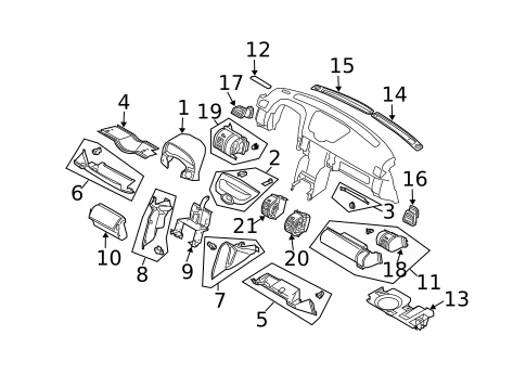 Instrument Panel Components for 2003 INFINITI G35 #1