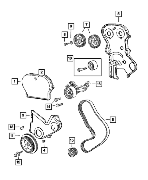 Timing Belt/Chain and Cover and Balance Shaft for 2008 Chrysler PT Cruiser #1