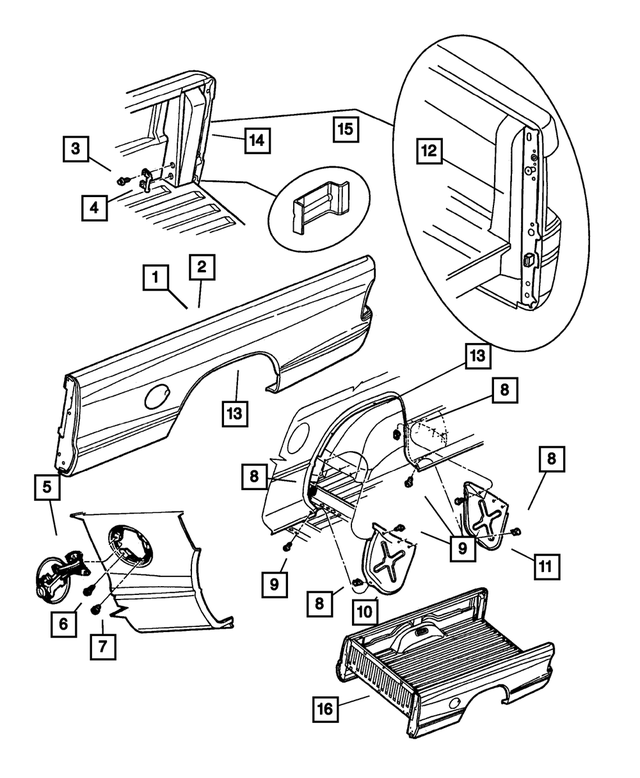 55257056AE - : Box Side Reinforcement, Right for Mopar Image